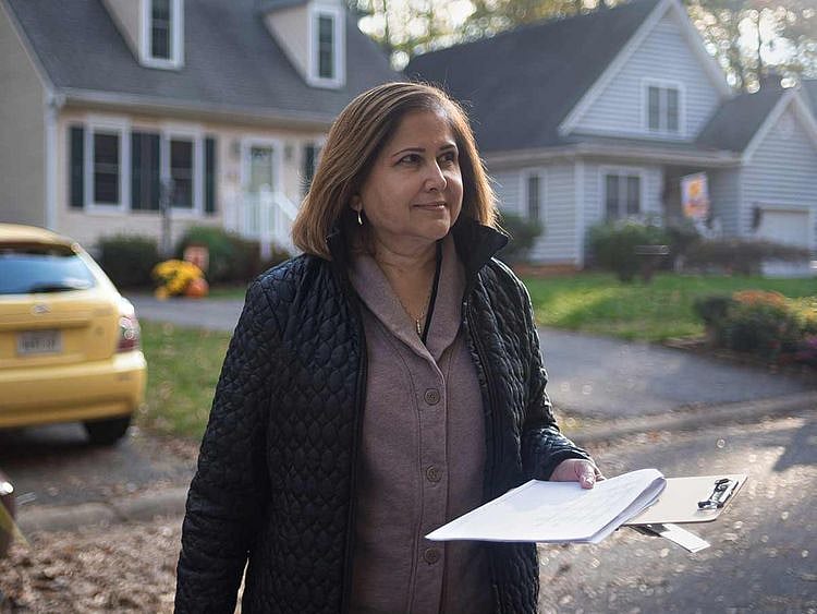 Ghazala Hashmi, during her campaign in Midlothian 