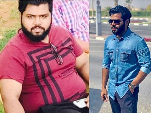 Mohamed Mufeed  before (left) and after