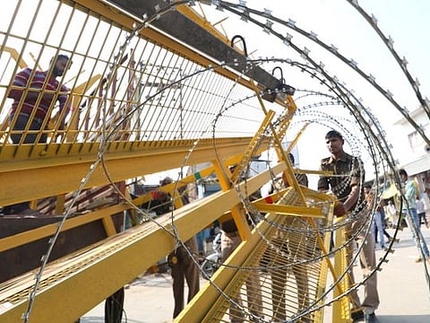 Security personnel on alert around Ayodhya on Tuesday, November 11, 2019.