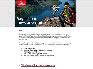 UAE: Emirates warns users about a fake newsletter and a spam survey