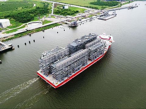 The four large modules arrive safely at the final destination in Port Arthur in Texas in the United States