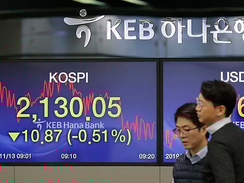 File: Asian stocks rose Friday following a jump in Wall Street on US inflation data cementing expectations of more subdued Fed rate hike.