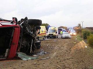 Photos: School pupils among 12 dead in Slovakia bus crash