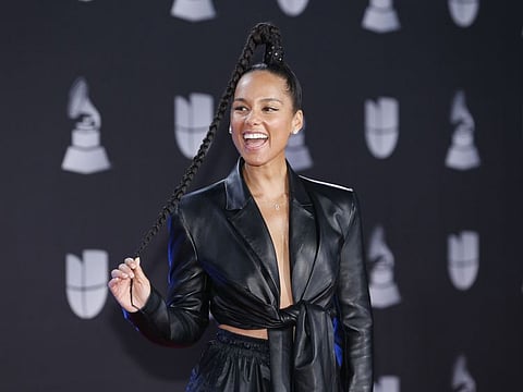 Las Vegas:  Alicia Keys arrives at the 20th Latin Grammy Awards on Thursday, Nov. 14, 2019, at the MGM Grand Garden Arena in Las Vegas. AP/PTI(AP11_15_2019_000098B)