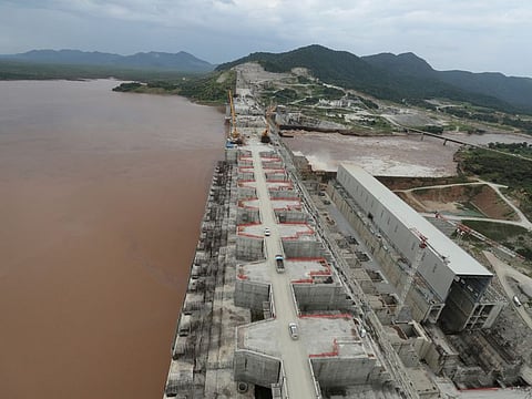 Ethiopia's Grand Renaissance Dam is seen as it undergoes construction work on the river Nile in Guba Woreda, Benishangul Gumuz Region, Ethiopia September 26, 2019. 