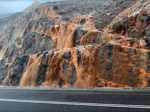 Heavy rains led to flash floods in the wadis on Sunday