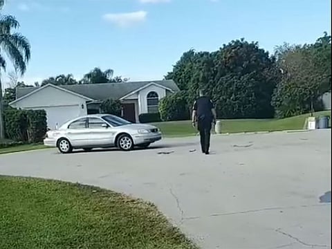 The car circled backward for an hour until the police rescued the dog.