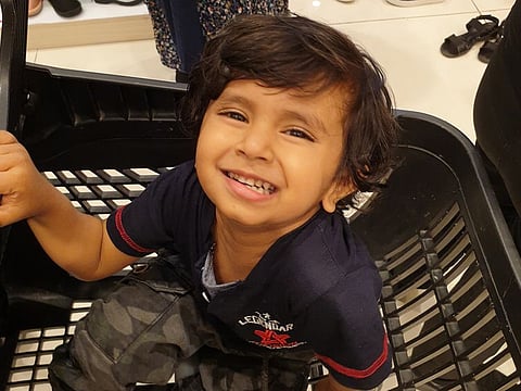 Mohammed Khaleel, three-and-a-half years old, lives in Sharjah with his parents and his older sister