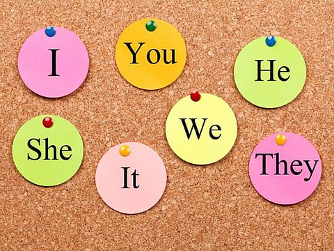 English grammar cork board