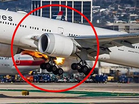 Pictures: Fire on Boeing 777 jet engine, watch what happened next