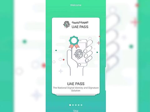 A screenshot of the UAEPASS app.