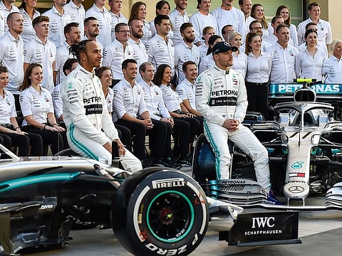 Lewis Hamilton with Mercedes teammate Valtteri Bottas.