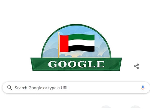 UAE @48. A click on the doodle is linked to the day's top search result in the UAE. National Day is celebrated on December 2 each year in the United Arab Emirates.