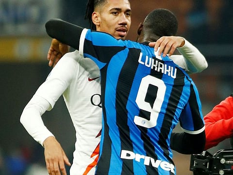 Roma's Chris Smalling with former Manchester United teammate Romelu Lukaku
