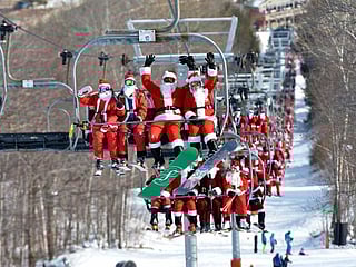 Skiing Santas hit the slopes for River Fund youth charity in Maine