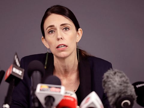 New Zealand Prime Minister Jacinda Ardern holds a press conference in Whakatane, New Zealand, Tuesday, Dec. 10, 2019. 