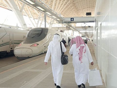 The Haramin train in a photo released by the official Saudi news agency SPA.