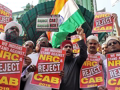 A protest against the Citizenship Amendment Act 2019 and NRC in Mumbai on Friday.