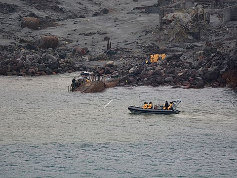 An operation to recover bodies from White Island after a volcanic eruption in Whakatane, New Zealand, Friday, Dec. 13, 2019.  