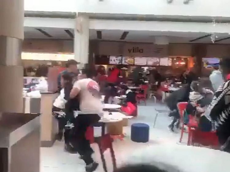 Screen grab of chaos at Atlanta mall video