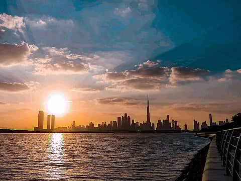Evening skyline of Dubai