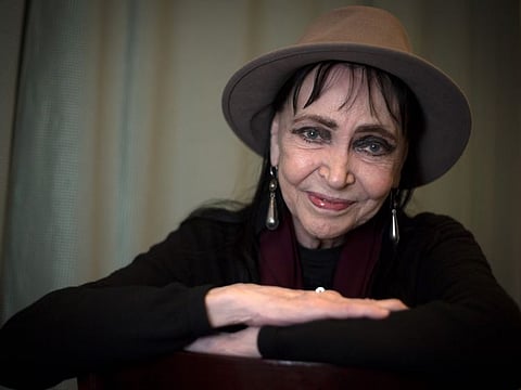 (FILES) In this file photo taken on March 02, 2018 Danish-French actress Anna Karina poses during a photo session in Paris, on March 2, 2018. The actress Anna Karina, mainly known for her roles in the films of Jean-Luc Godard, died on December 14, 2019, in Paris from cancer, at the age of 79, her agent told to Afp, on December 15, 2019. / AFP / THOMAS SAMSON