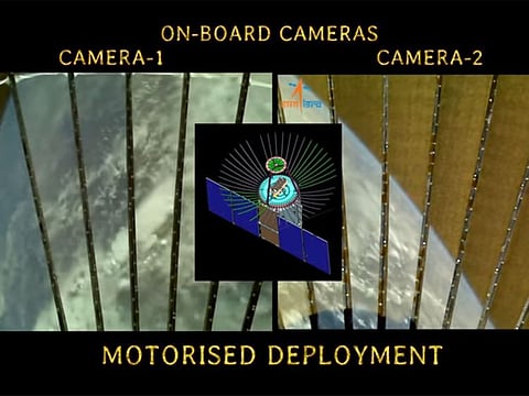 Motorized deployment of Radial Rib Antenna
