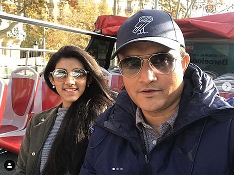 Sourav Ganguly and his daughter Sana Ganguly.