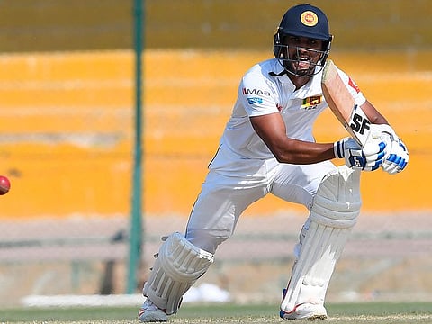 Sri Lanka's Dinesh Chandimal plays a shot during the second day of the second Test cricket match between Pakistan and Sri Lanka.