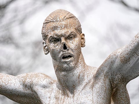 Zlatan Ibrahimovic's statue has been defaced - quite literally.