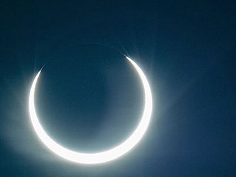 Solar eclipse as captured by Shaikh Hamdan Bin Mohammad Bin Rashid Al Maktoum, Dubai Crown Prince and Chairman of Dubai Executive Council 