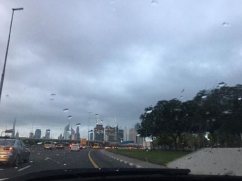 Rain clouds blanket Dubai and the Northern Emirates on Monday morning, January 6, 2020.