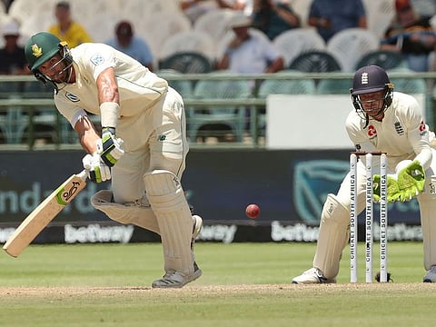 South Africa's Pieter Malan in action against England at Newlands.