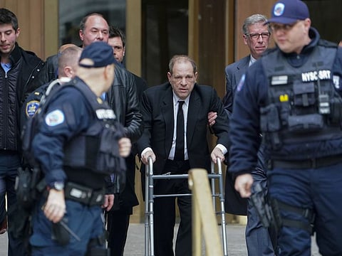 Film producer Harvey Weinstein departs Criminal Court on the first day of a sexual assault trial in the Manhattan borough of New York City, New York, U.S., January 6, 2020. REUTERS/Carlo Allegri