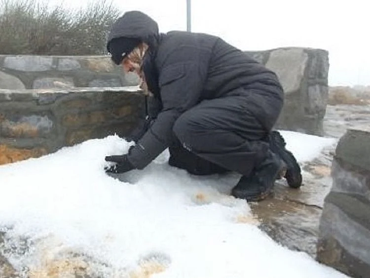Hail in the UAE on Sunday.