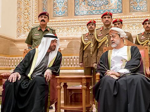 Mohamed Bin Zayed on Sunday offered the condolences of the UAE's leadership and people to Sultan Haitham bin Tariq on the demise of Sultan Qaboos 
