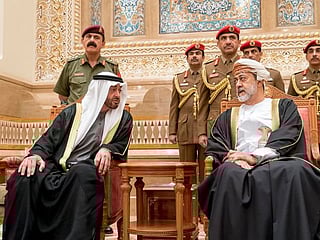 Mohamed Bin Zayed offers condolences to Sultan Haitham on the death of Sultan Qaboos
