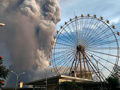File image: Taal volcano releases ash and smoke during an eruption in Tagaytay, Cavite province south of Manila, Philippines. 