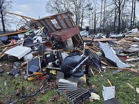 Damage from severe weather in Bossier Parish, Louisiana, USA, on Jan. 11, 2020.