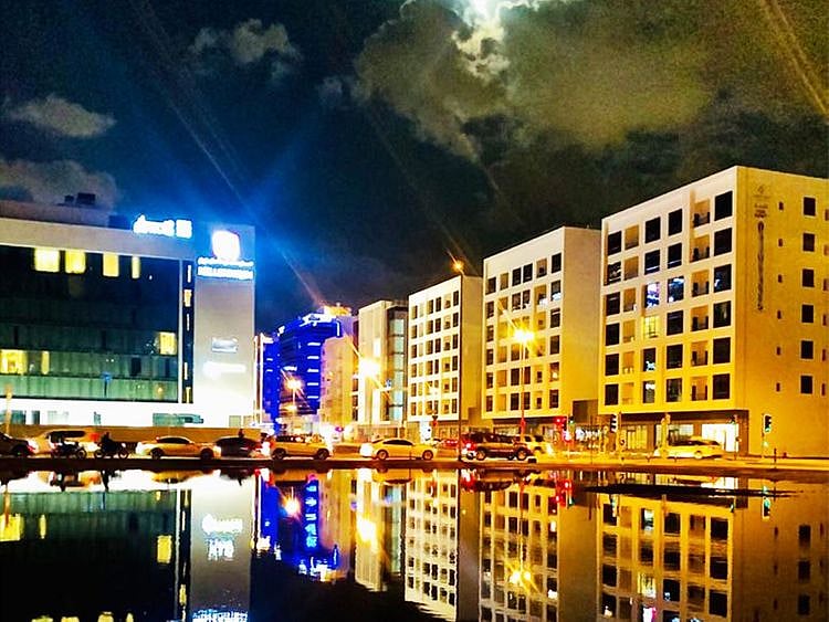 Waterlogged areas in Al Barsha, Dubai