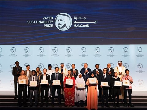 Today we honour the winners of the Zayed Sustainability Prize, the pioneer in sustainable development and humanitarian work. The award sows the seeds of goodness through programmes such as the '20by2020' Humanitarian Initiative that aims to make a positive impact worldwide.Courtesy MBZ TWITTER