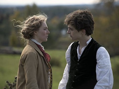 Saoirse Ronan  and Timothée Chalamet in "Little Women." .   MUST CREDIT: Handout photo by Wilson Webb/Columbia Pictures