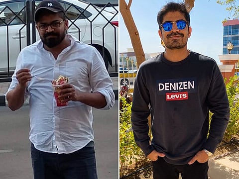 Arsalan Tariq before (left) and after