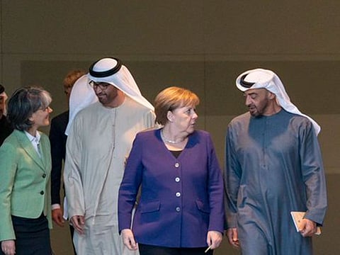  Sheikh Mohammed Bin Zayed with Angela Merkel