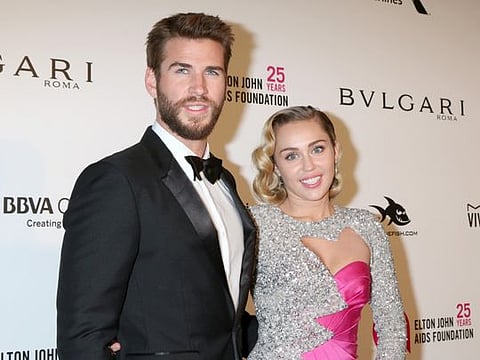 Liam Hemsworth and Miley Cyrus in 2018. 