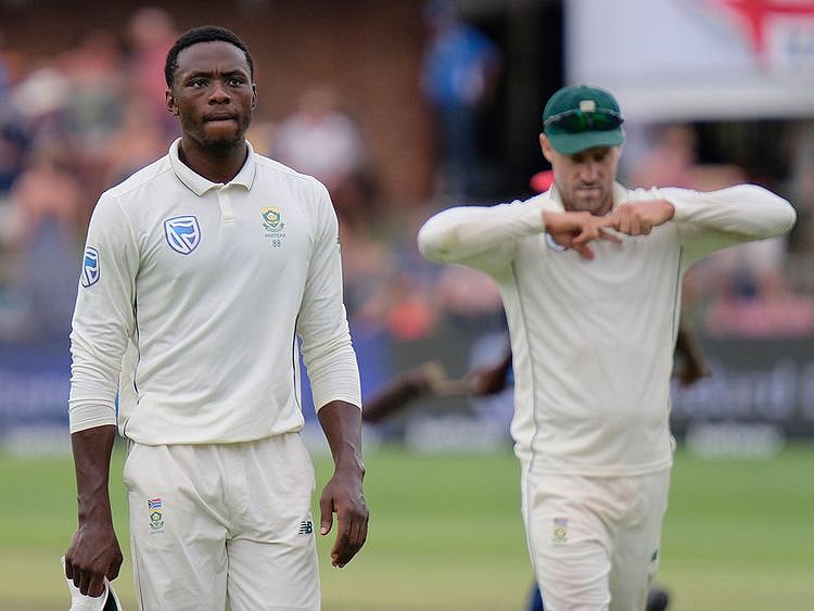 Kagiso Rabada, left, and Faf du Plessis