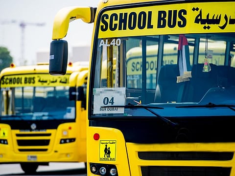 School Bus in Safa area, Dubai. Photo: Antonin Kélian Kallouche/Gulf News