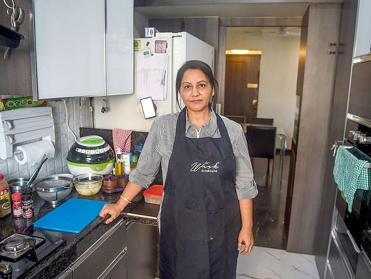 Home chef Rashmi Sahijwala at her kitchen in Mumbai.  