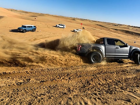 Participants enjoy at the 39th edition of Gulf News Overnighter Fun Drive 2020 enroute Tilal Swaihan in the Al Ain region. Photo: Ahmed Ramzan/ Gulf News