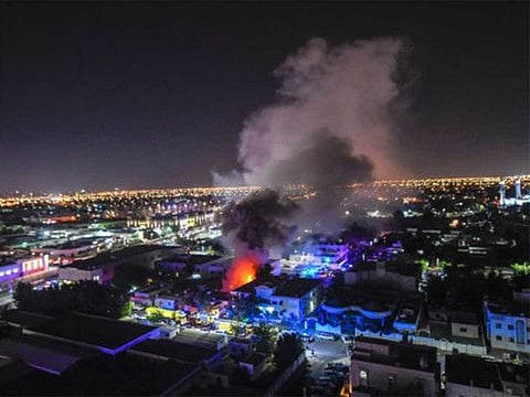 File Picture: A fire breaks at resident houses in Sharjah, Maysaloon area. 